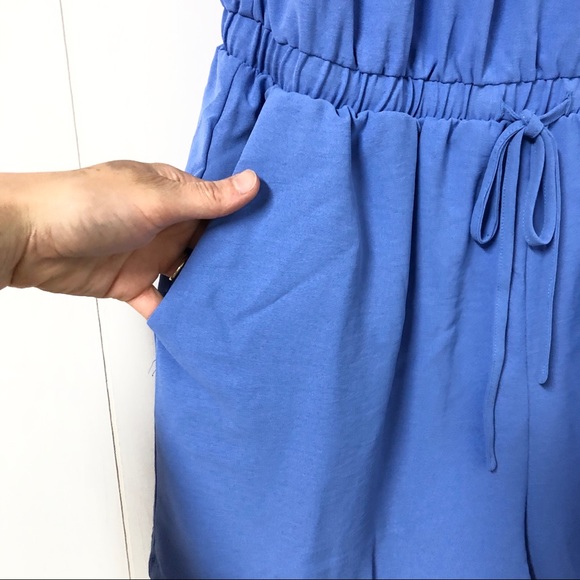 Vera Moda Blue Off the Shoulder Romper NWT - Picture 4 of 6